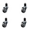 Service Caster 3'' Thermoplastic Rubber Wheel Swivel 1-3/4'' Expanding Stem Caster Set, 4PK SCC-EX20S314-TPRB-134-4 - alternate 1